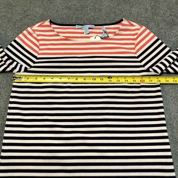 Draper James Stripe Ponte Long Sleeve Tee Small Nassau Navy Women’s - Picture 8 of 11